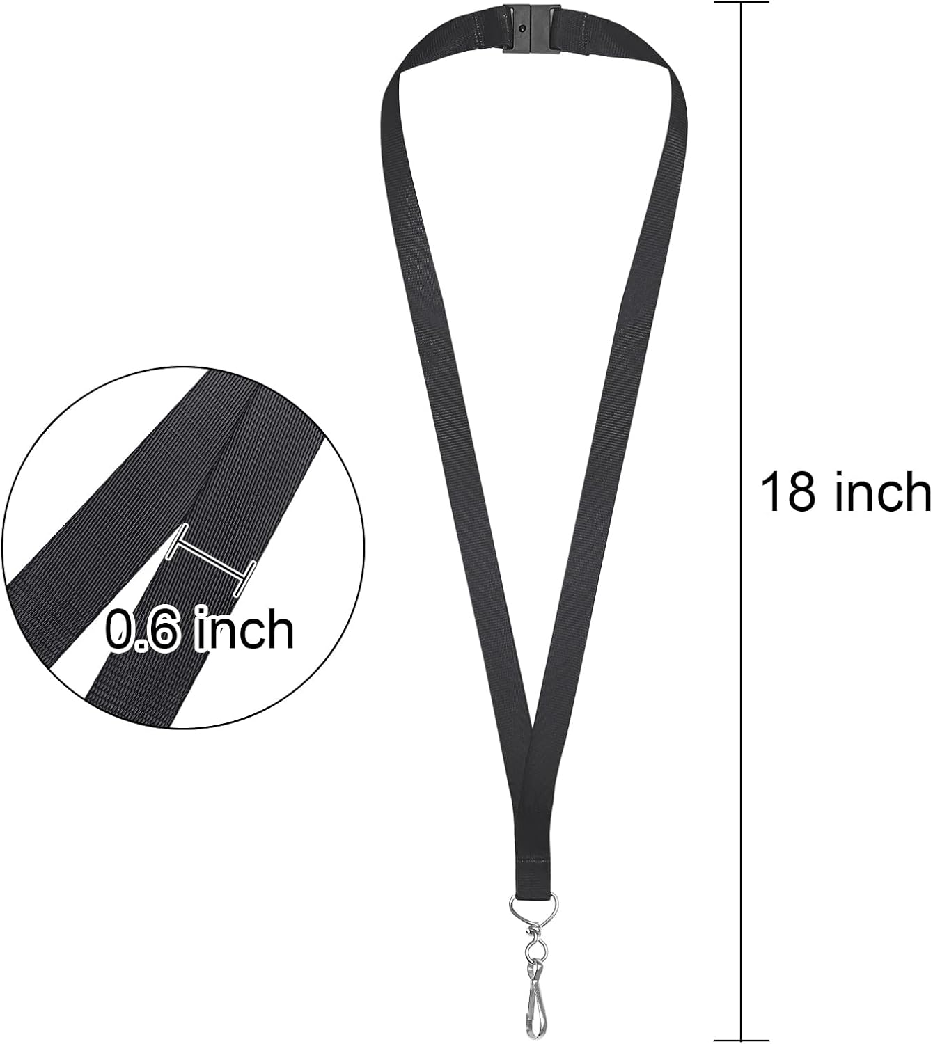 DE Breakaway Lanyards for Id Badges,Teacher Lanyard with with J-Hook Bulk Flat Lanyards for Name tag ID Badges Holder