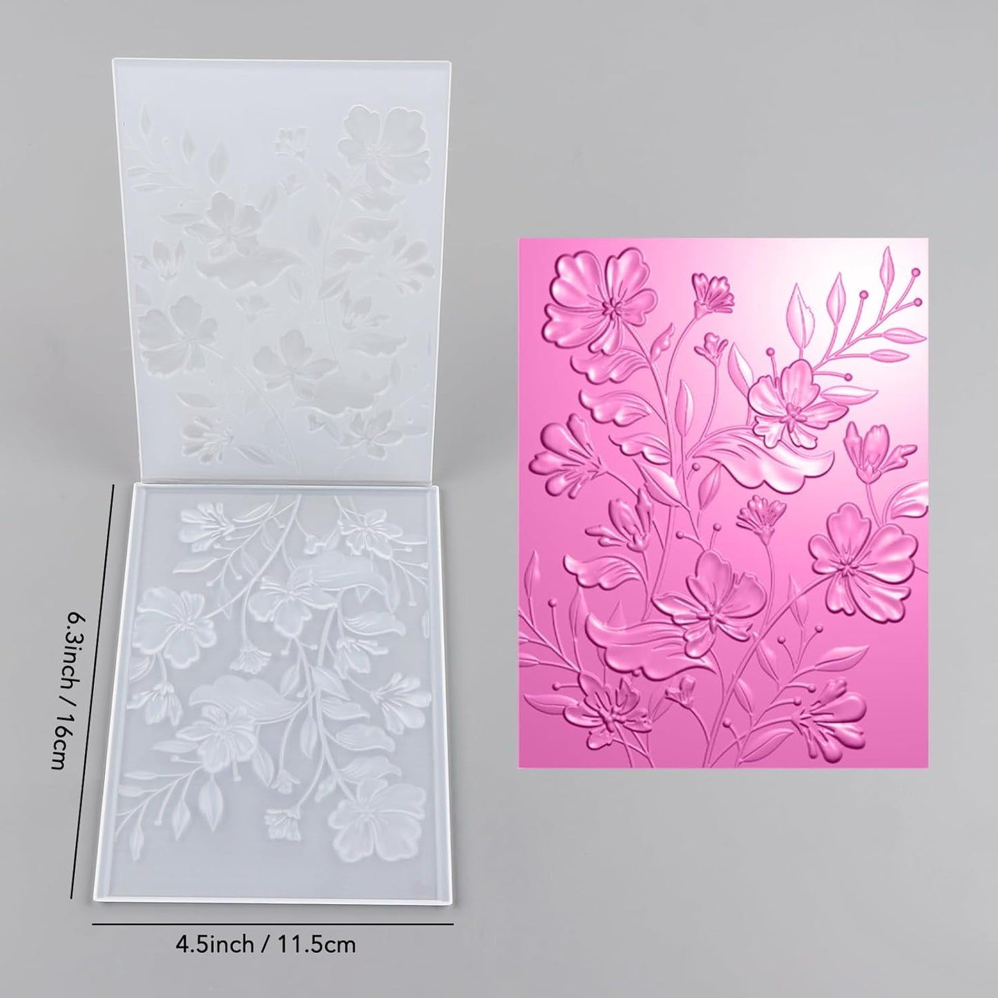 BAOFALI 3D Cherry Blossom Rose Plastic Embossing Folders for DIY Scrapbooking Photo Album Card Paper Craft Decoration for Card Making,Embossing Template Paper Card Embossing Stencil 6.3" L x 4.5" W.