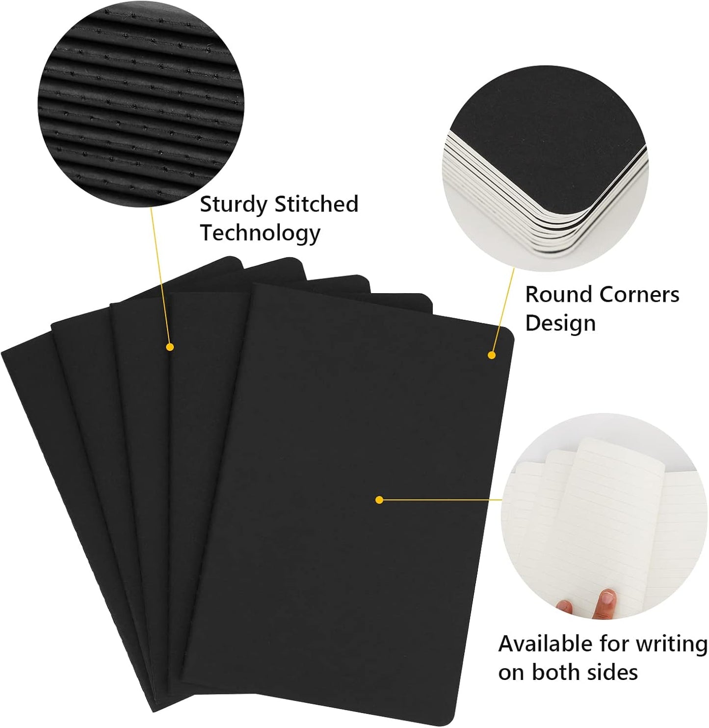 EUSOAR Travel Journal Notebook, A5 12 Pack 5.5" x 8.2" Soft Cover Lined Notebooks Journal, Drawing Notebook Notepad Sketchbook, Students Office Subject Diary Notebooks Journal 60 Lined Pages/30 Sheets