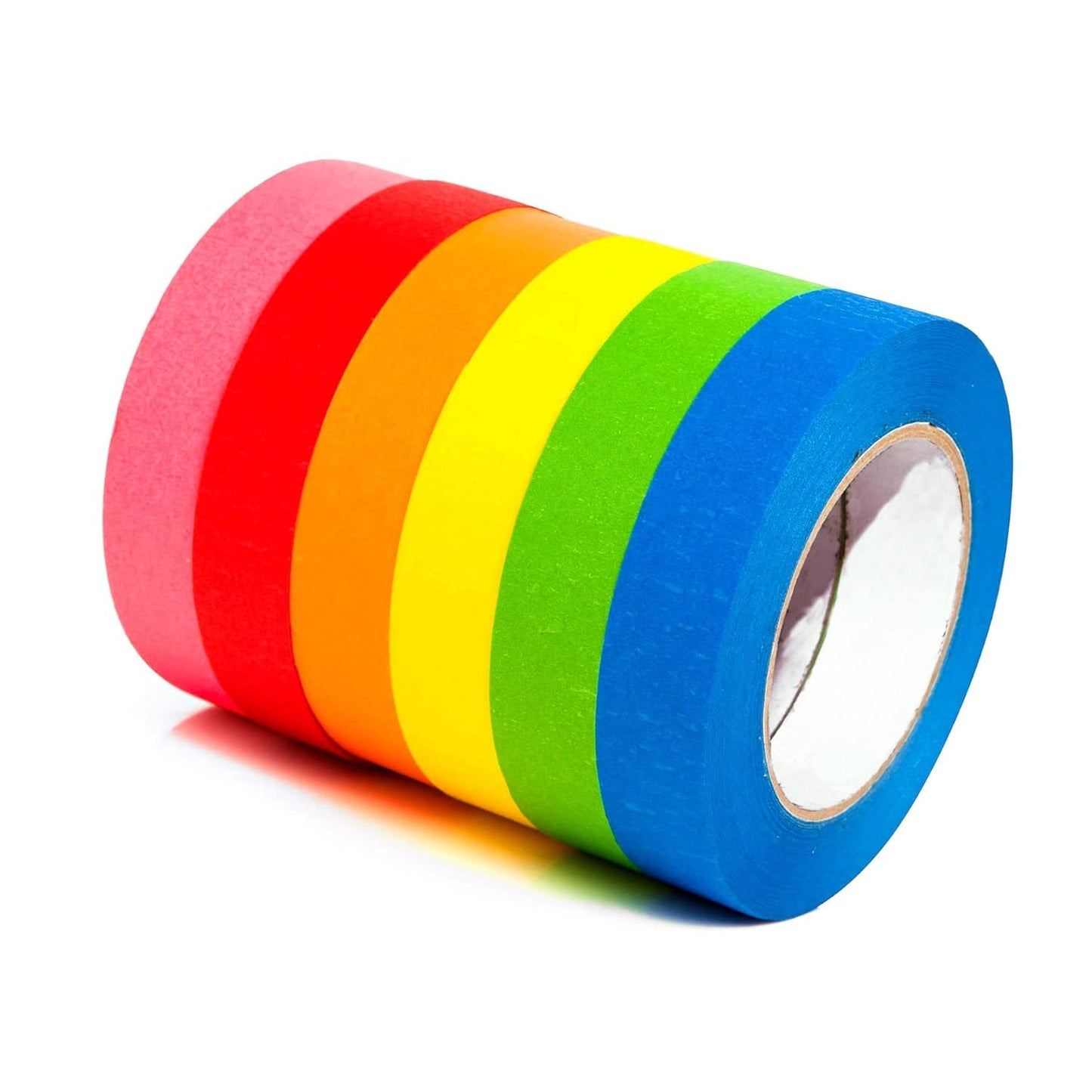 COSIMIXO 6-Pack Colored Masking Tape 0.94 Inch x 60yds of Colorful Craft Tape – Vibrant Rainbow Color Teacher Tape, Great for Art, Lab, Labeling & Classroom Decorations