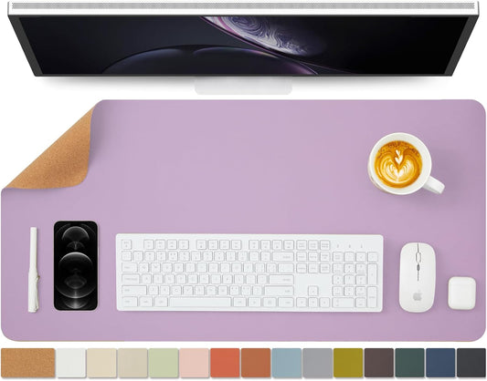Cork Purple Desk Mat - Dual-Sided Desk Pad for Office and Home - Desk Organization and Accessories - Ideal for Large Mouse Pad and Desk Mats on Top of Desks(31.5"x 15.7")