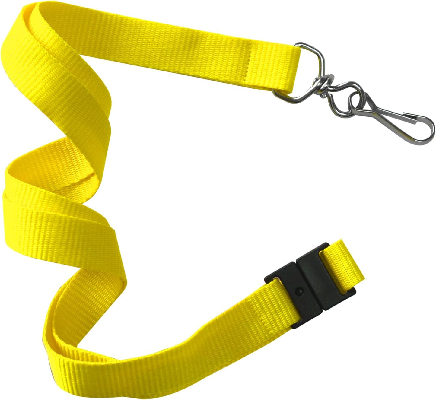 33 Pcs Breakaway Lanyards with Swivel J Hook Premium Bulk Flat Safety Lanyards for ID Badges, Schools, Students, Coaches, Festivals, Volunteers and Team Activities (Yellow)