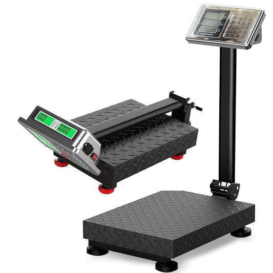 660 lb Industrial Platform Scale Weight Shipping Scale 0.1 LB Accuracy Postal Scale for Packages Luggage Weighing with Price Computing Counting Kg/LB Switching LCD Display