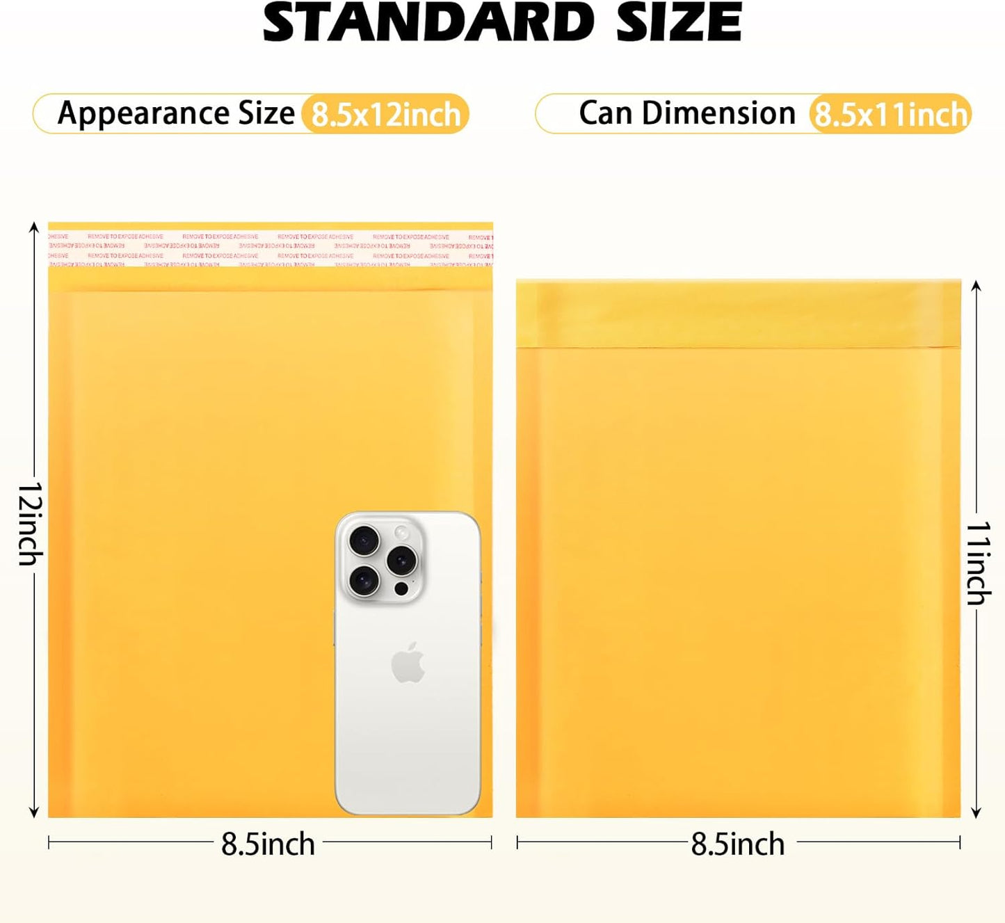 52Pack Yellow 8.5x12in Kraft Bubble Mailers Small Business Mailing Packages Self-Sealing Paper Envelopes, Mailer Shipping Padded Envelopes with Strong Adhesion for Jewelry Makeup Supplies