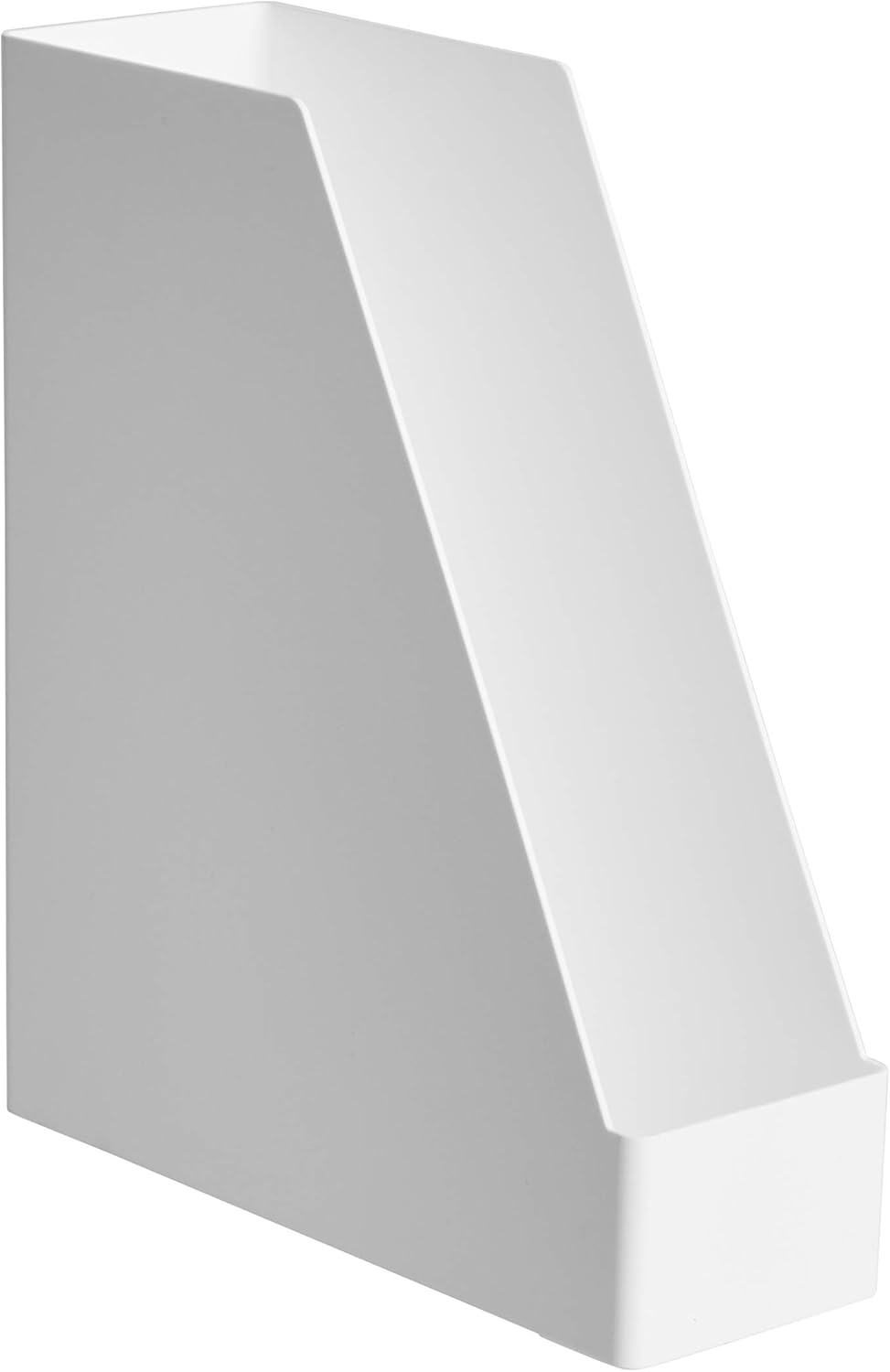 Amazon Basics Rectangular Plastic Desk Organizer, Magazine Rack, White, 2-Pack