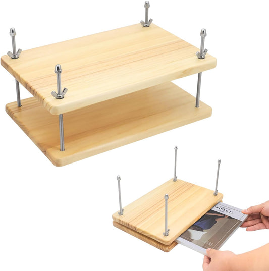 Book Press, 11.6 x 7.9’’ Book Press Bookbinding, Wood Bookbinding Press, Portable Bookbinding Machine and Book Press, for Handmade Bookbinding