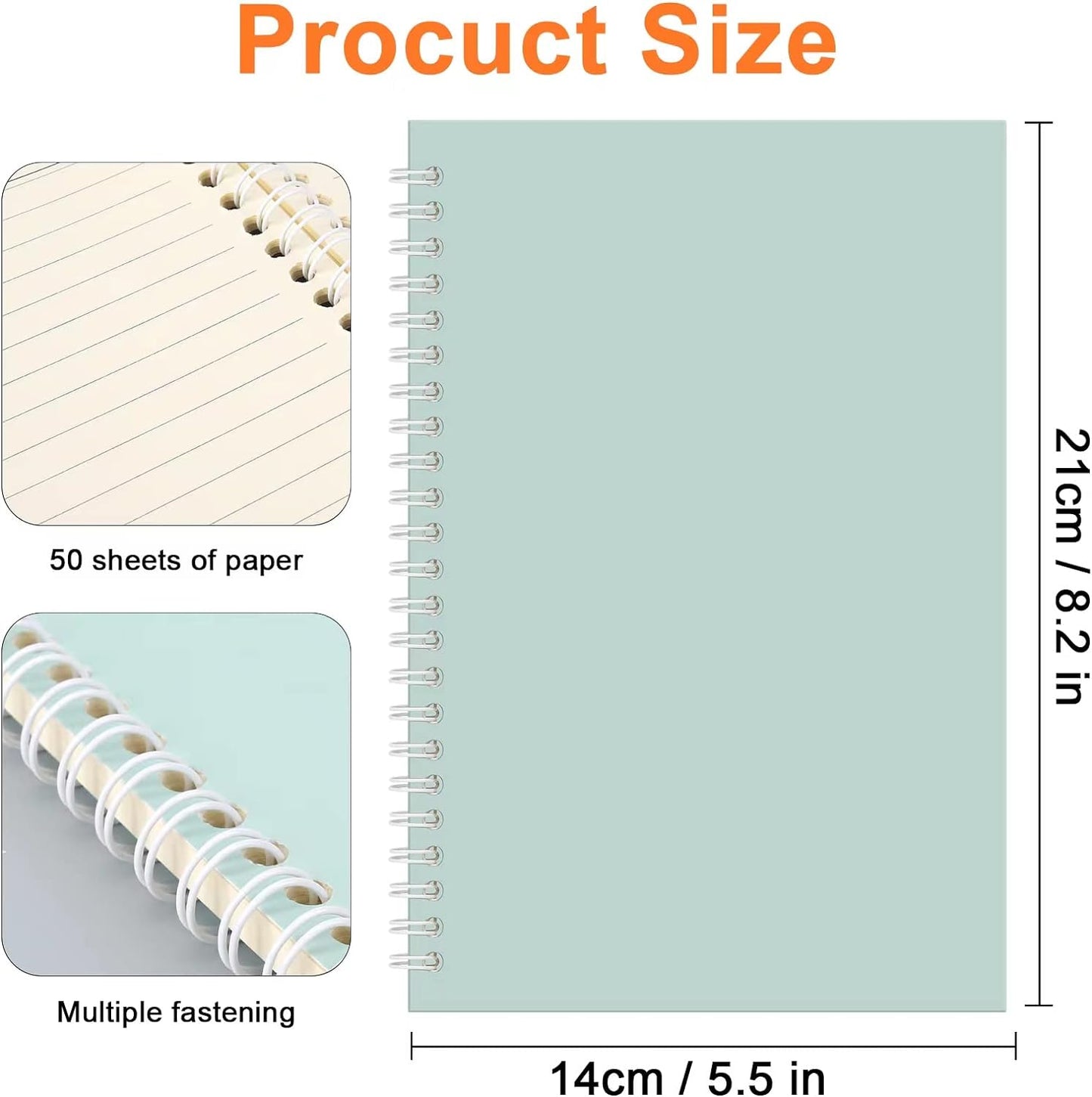 48 Pack A5 Spiral Notebooks College Ruled Spiral Notebooks Bulk Inches Lined Travel Writing Notebooks Journal Notepad for Office School Supplies, 50 Sheets 100 Pages, 8.3 x 5.5 Inches, Multicolor