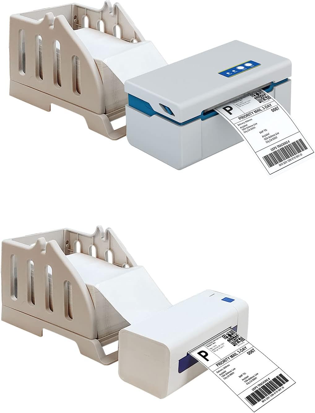 8 Stacks 4" x 6" Fanfold Direct Thermal Labels, 4000 Labels (500/Stack), Compatible with Zebra, Rollo, MUNBYN, NELKO Printers