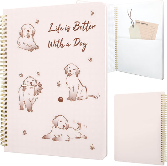Cute Spiral Notebook journal A4 Aesthetic Pretty Design for Women Girls Kawaii with Pocket, 8.5 x 11 inch, Graph, Better Dog