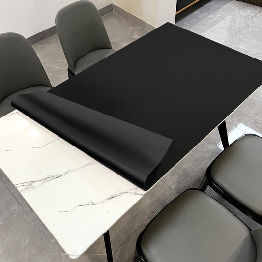 Leather Table Cover,1.8mm Thick,36x72 Inch Table Protector,Table Protector for Dining Room Table,Dining Room Table Protector Pad.(Black+Black,36x72)