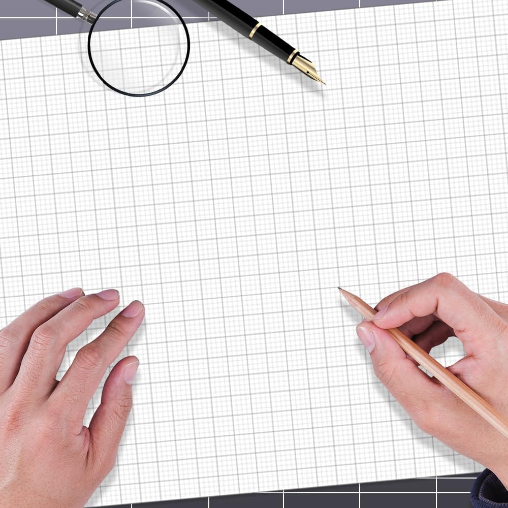 Graph Paper Pad - 24" x 36" Large Graph Paper, 25 Sheets/50 Pages, 4"x4" Ruled Grid Paper for Engineer Architect Designer Mathematician Draftsmen Sketch House Commercial Building Plan Drafting