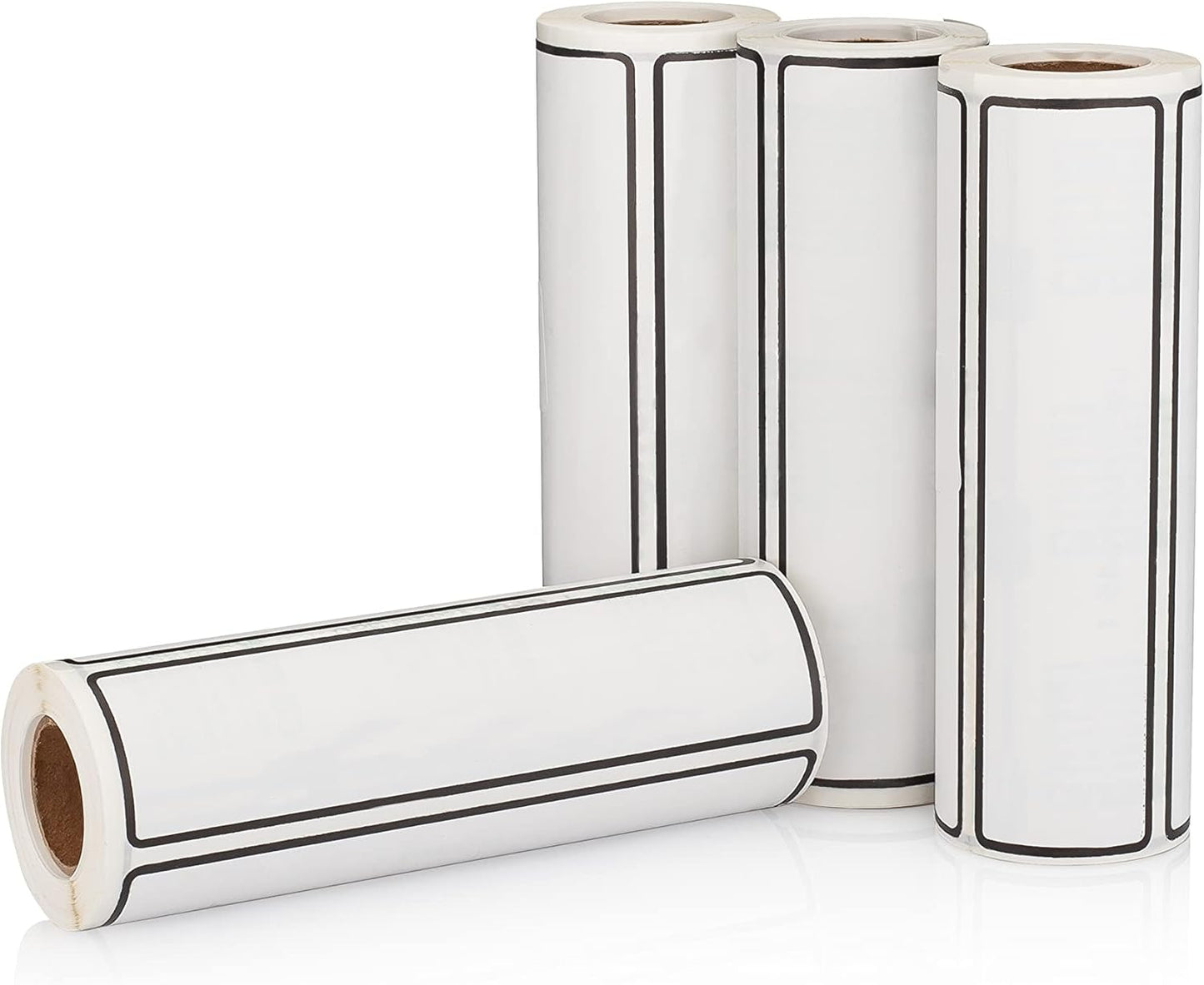 Carstens Adhesive Sticker Labels, 5 3/8” x 1 3/8”, Binder Labels for 1.5” – 4” Ring Binder Spines, Roll of 200, White, 4 Pack