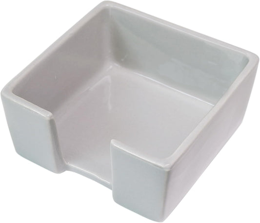 Ceramic Sticky Note Holder, 3 x 3" Sticky Note Dispenser, Notepad Holder for Desk, Office Essentials Organizer (Grey)