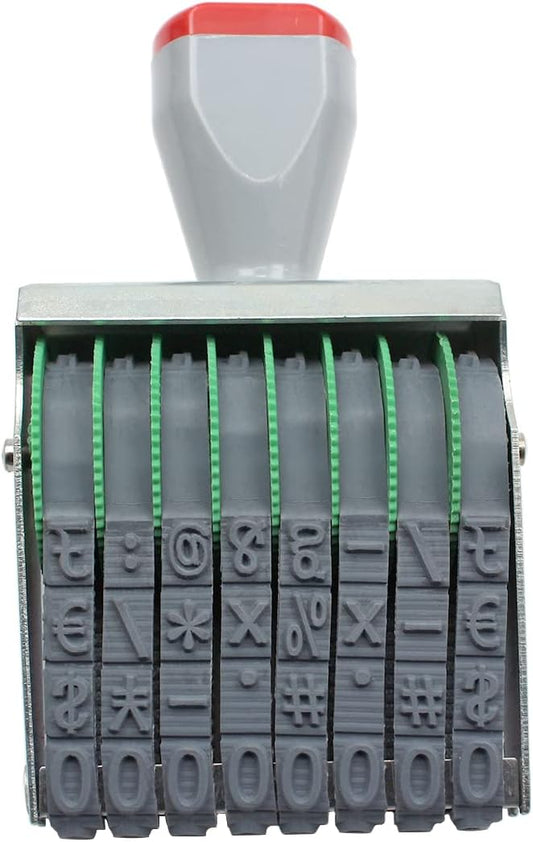 8 Digits Number Stamp Rolling Wheel Office Stamps Personalized Custom Stamps,Multi- Functional Creative Symbol Business Date Stamp