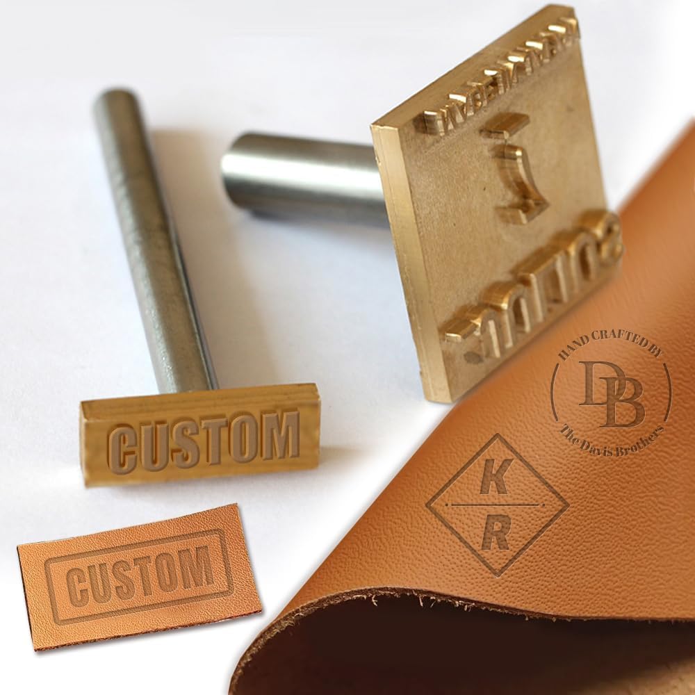 Custom Leather Stamp Personalized Leather Brass Embossing with Text Image Logo