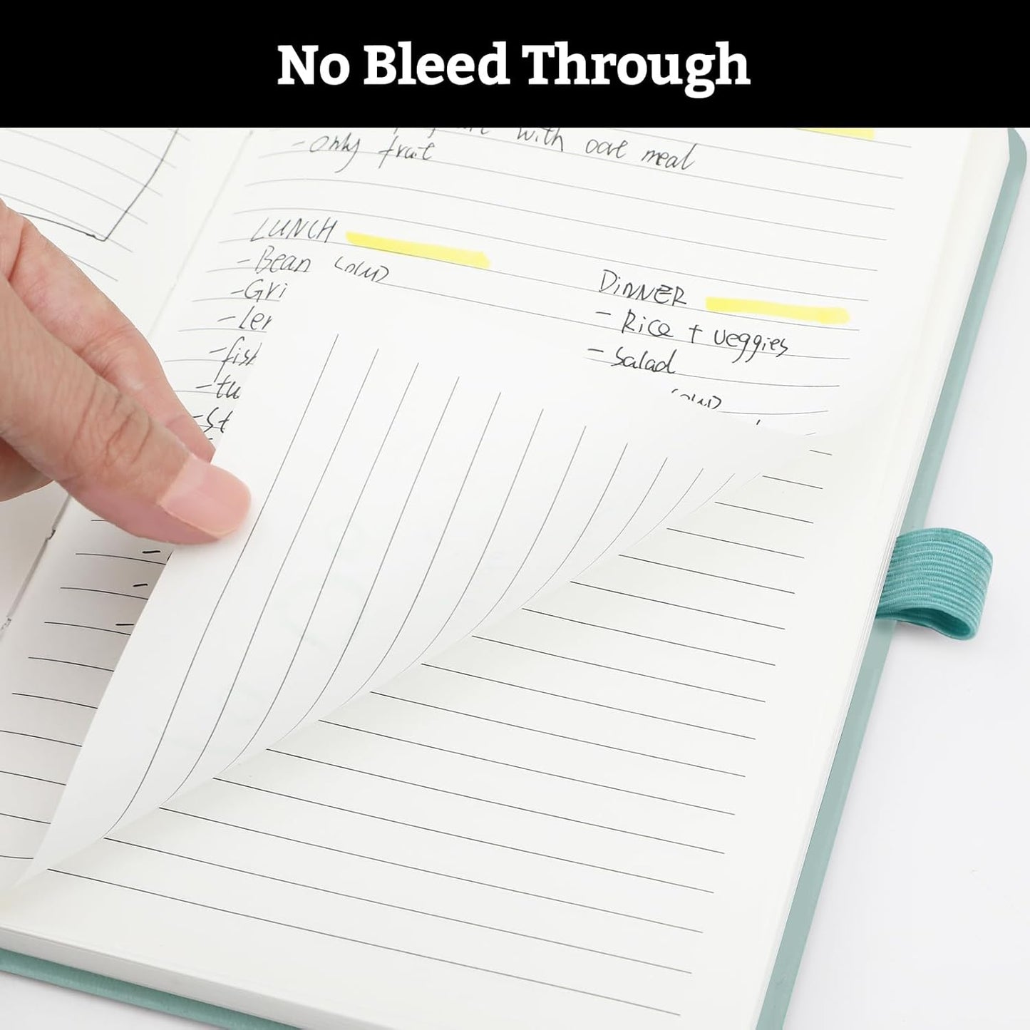 2Pack Lined Hardcover Journal Notebook, A5 192 Pages 100Gsm Thick Paper College Ruled for School,Note Taking,Work,Diary，5.7"*8.3",Light Green