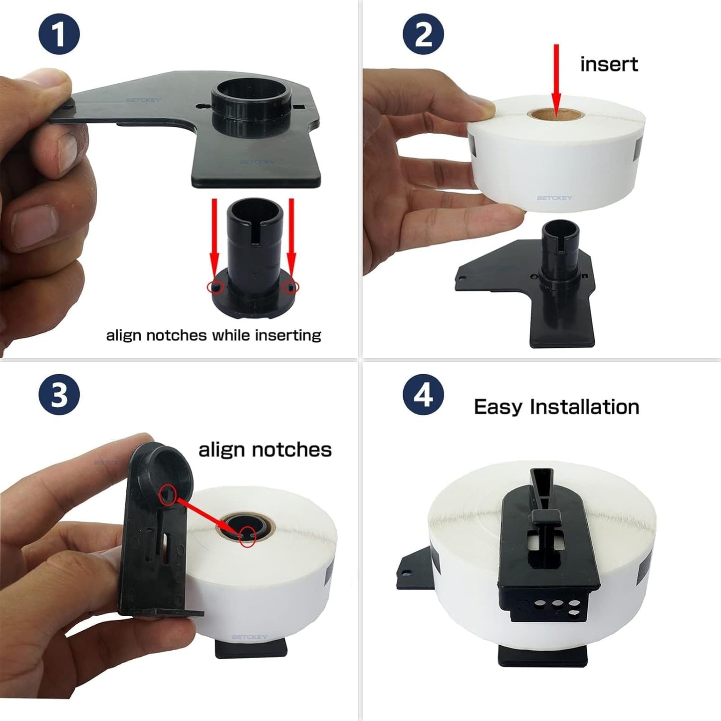 BETCKEY - Compatible Barcode Labels Replacement for Brother DK-1209 (2.4" x 1.1"), Use with Brother QL Label Printers [6 Rolls + 1 Reusable Cartridge]