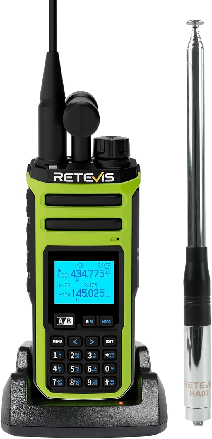Retevis A3 Ham Radio, Quad-Band Transmission Handheld Radio, Rugged Durable Two Way Radio, NOAA Weather Alert, 3 Antennas, 2800mAh, USB-C, Emergency Long Range Walkie Talkies