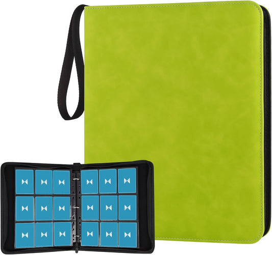 720 Card Binder, Premium Trading Card Binder, 9 Pocket Double Sided Pocket PU Card Collection Binder, Collector Card Album, Card Folder for MTG, TCG, Sports Cards, Game Cards (Grass Green)