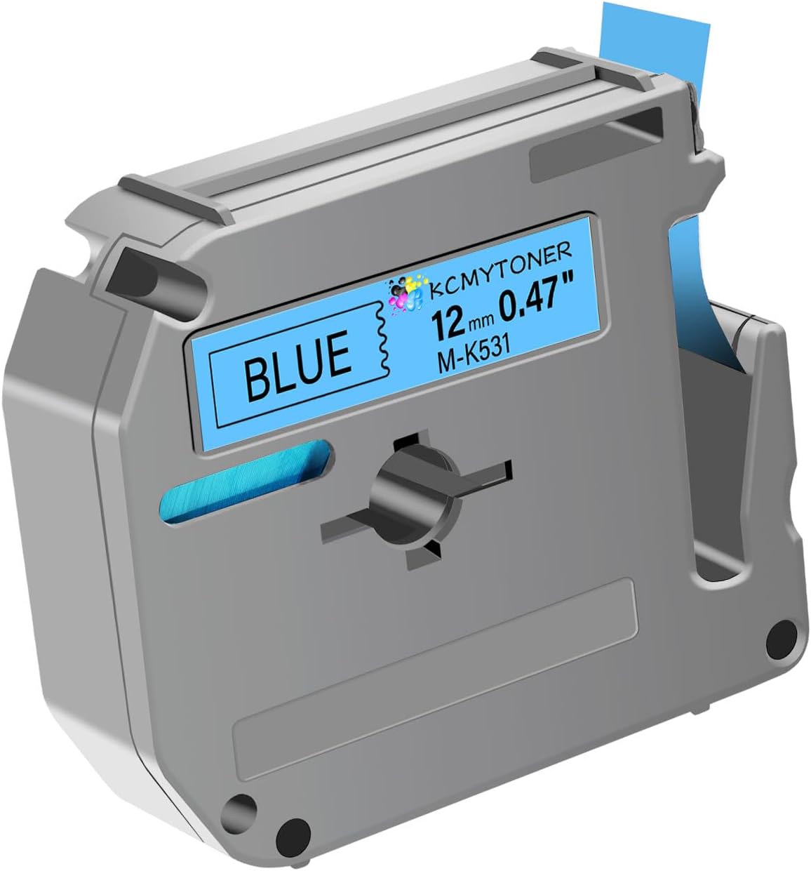 Compatible for Brother P-Touch M Tape M-K531 MK531 M531 MK-531 Black on Blue Label Tape 0.47" (12mm) x 26.2ft for PT-90 PT-M95 PT-70 PT-70BM PT-85 PT-80 PT-45 PT-65 Label Makers, 1 Pack