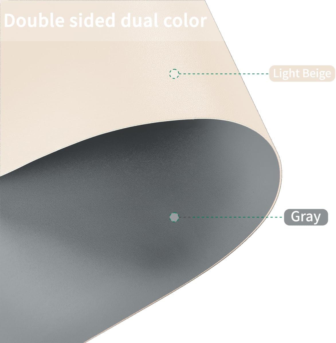 Desk Cover Protector - Used for Square Table Waterproof and Easy to Clean Good Flatness Easy to Used for Dining Table(Off White+Light Gray 44x44)