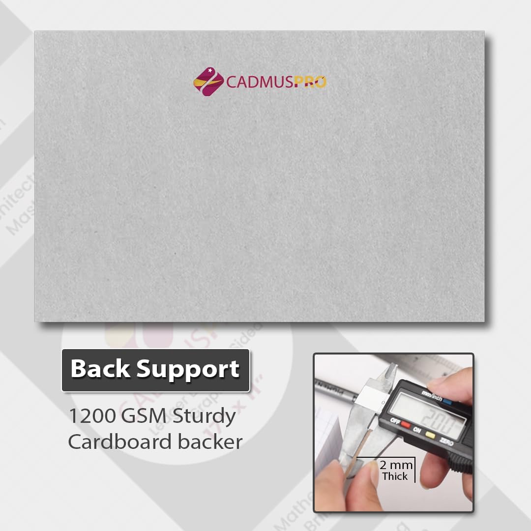 Ledger 17"x11" Large Premium Graph Pad, ¼” Quad-Ruled Grid, 21-Gram Thick Paper, Inch-scale, 50 Sheets/Pad (100/Pack), Top Glue Binding. Sketching & Drafting (2, White)