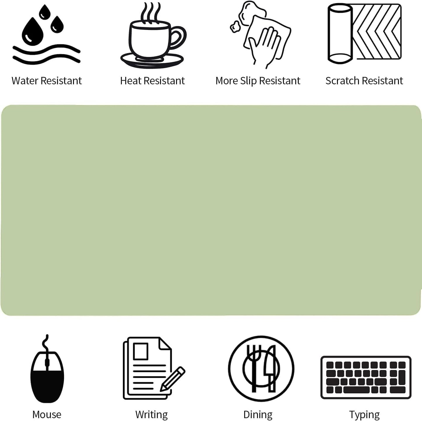 Bloss Green Desk Mat, Desk Matt for Desktop, Large Leather Desk Pad, Desk Pad Mat Waterproof, Computer Mat for Office Work/Home/Decor (31.5 x 15.7 Inches)