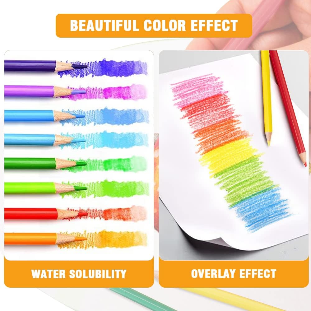 LBW Watercolor Pencils 120 Professional Water Colored Pencils for Adult Coloring Book Blending Sketching