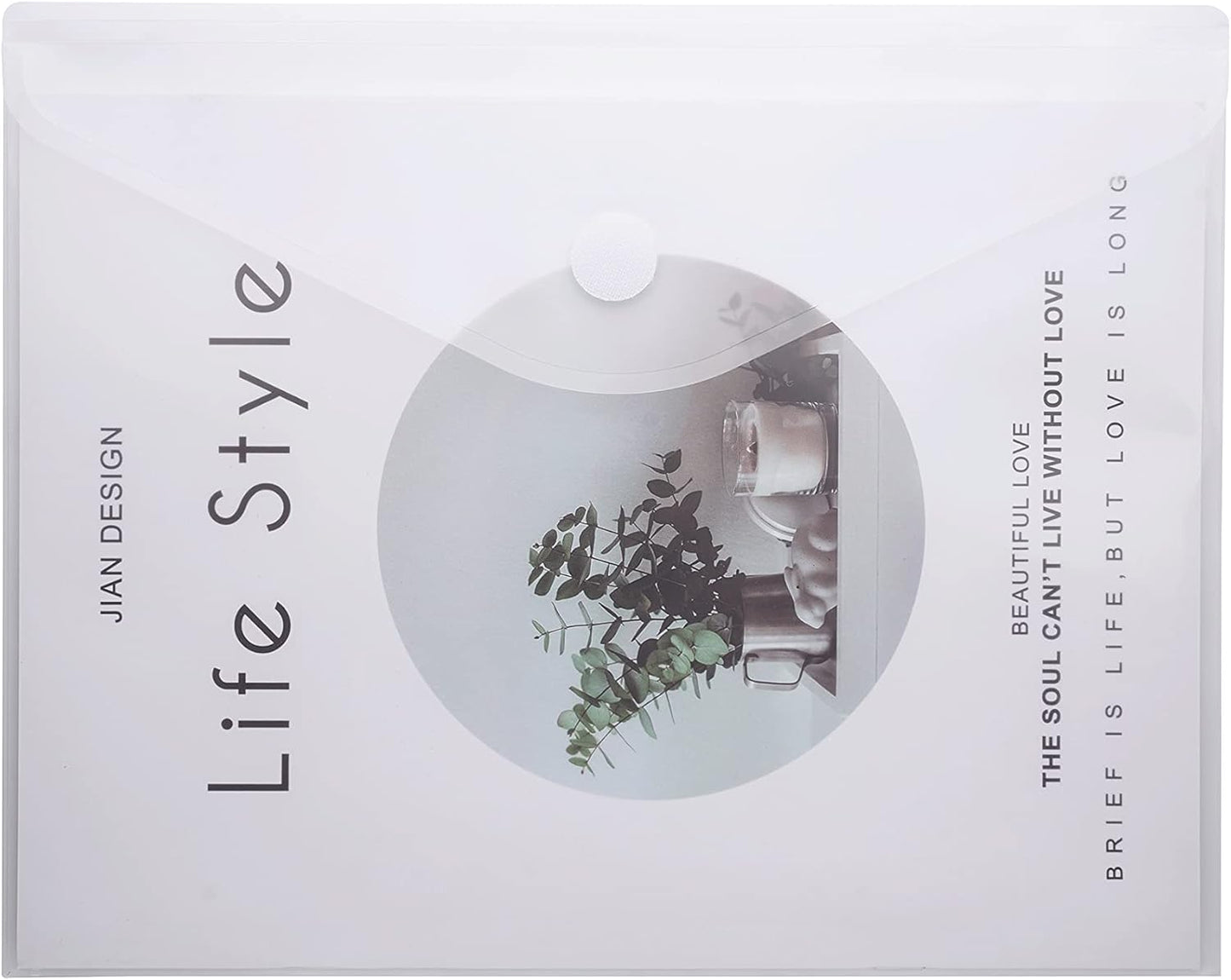 8.5 x 11 Clear Letter Sized Plastic Envelopes Document File Storage Holder 20 Pack Hook Loop Closure