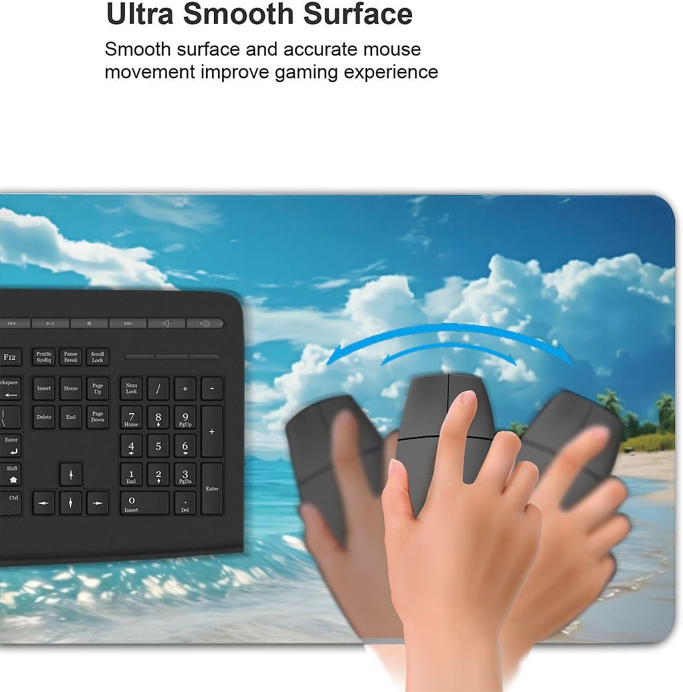 35.4 x 15.7 in, Waterproof XXL Large Mouse Pad for Desk, Extended Keyboard Mouse Mat for Computer Office, Big Laptop Mouse pad, Gaming Pc-Summer Beach
