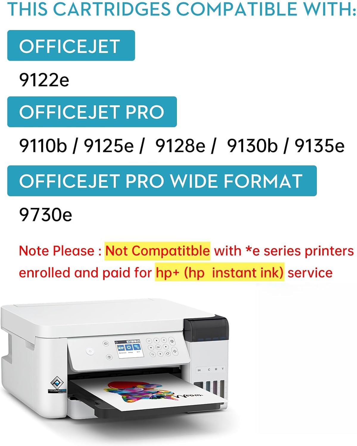 936e 936XL Ink Cartridges Combo Pack Compatible for HP 936 Ink Cartridges Work with OfficeJet 9122e; OfficeJet Pro 9110b, 9125e, 9128e, 9130b, 9135e; OfficeJet Pro Wide Format 9730e (4 Color)