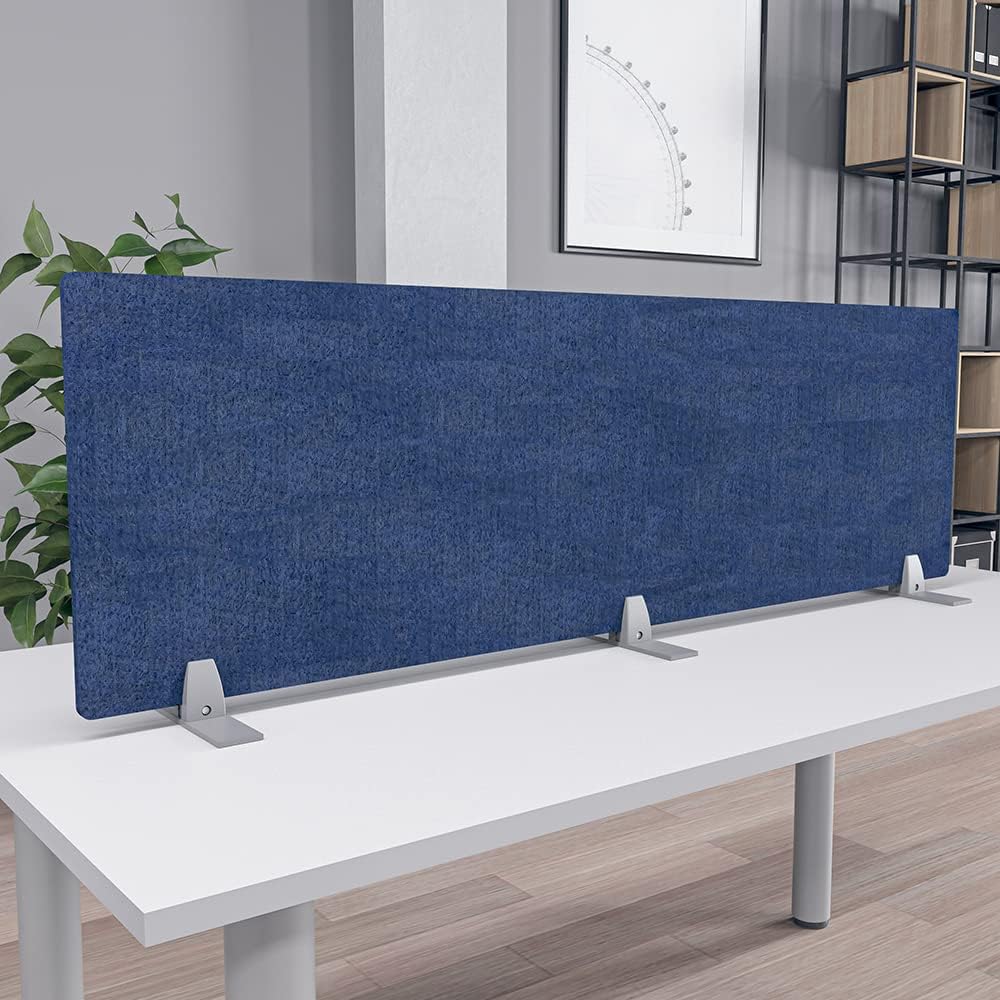 Freestanding Acoustic Desk Divider with Mount | Eco-Friendly Privacy Screen Panel | Noise Reducing Desk Partition | Tackboard Option & Easy to Install | Made from Recycled Plastic | Red - 18" X 47"