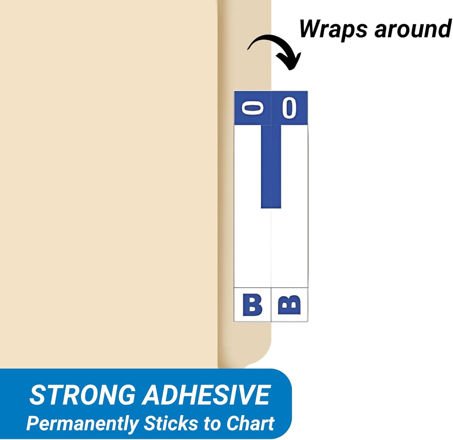 Doctor Stuff - File Folder Labels, Alphabet Letters, B/O, Compatible with Smead NCC - SNCC Series Alpha Stickers Dark Blue, 1-5/32" x 3-5/8, 100/Package