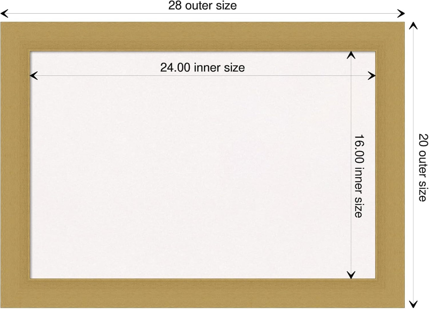 Amanti Art White Cork Board for Wall, 20x28 Vision Board with Gold Frame, Medium Corkboard Office Decor for Home Organization, Casual Corkboard Pinboard to display items for home organization