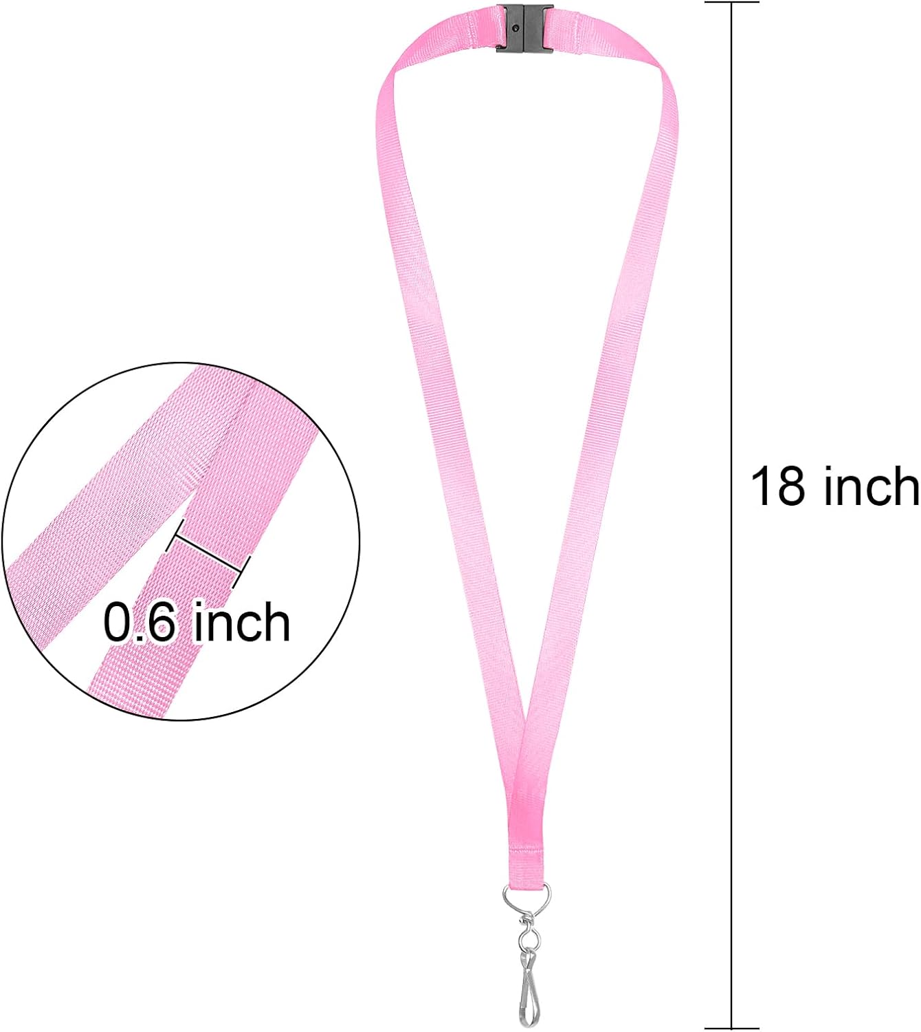 DE Breakaway Lanyards for Id Badges,Teacher Lanyard with with J-Hook Bulk Flat Lanyards for Name tag ID Badges Holder