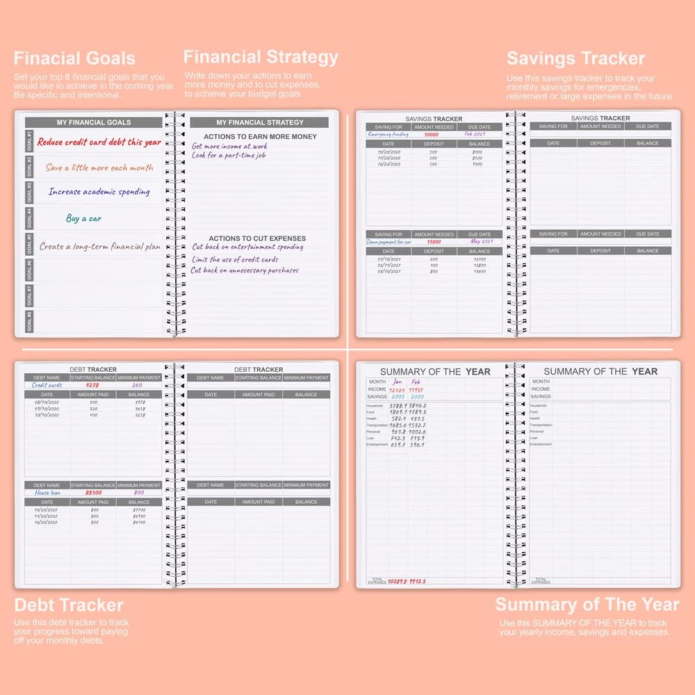 Budget Planner - Monthly Finance Organizer with Expense Tracker Notebook to Manage Your Money Effectively, Undated Finance Planner/Account Book, Start Anytime, 1 Year Use, A5, Twig