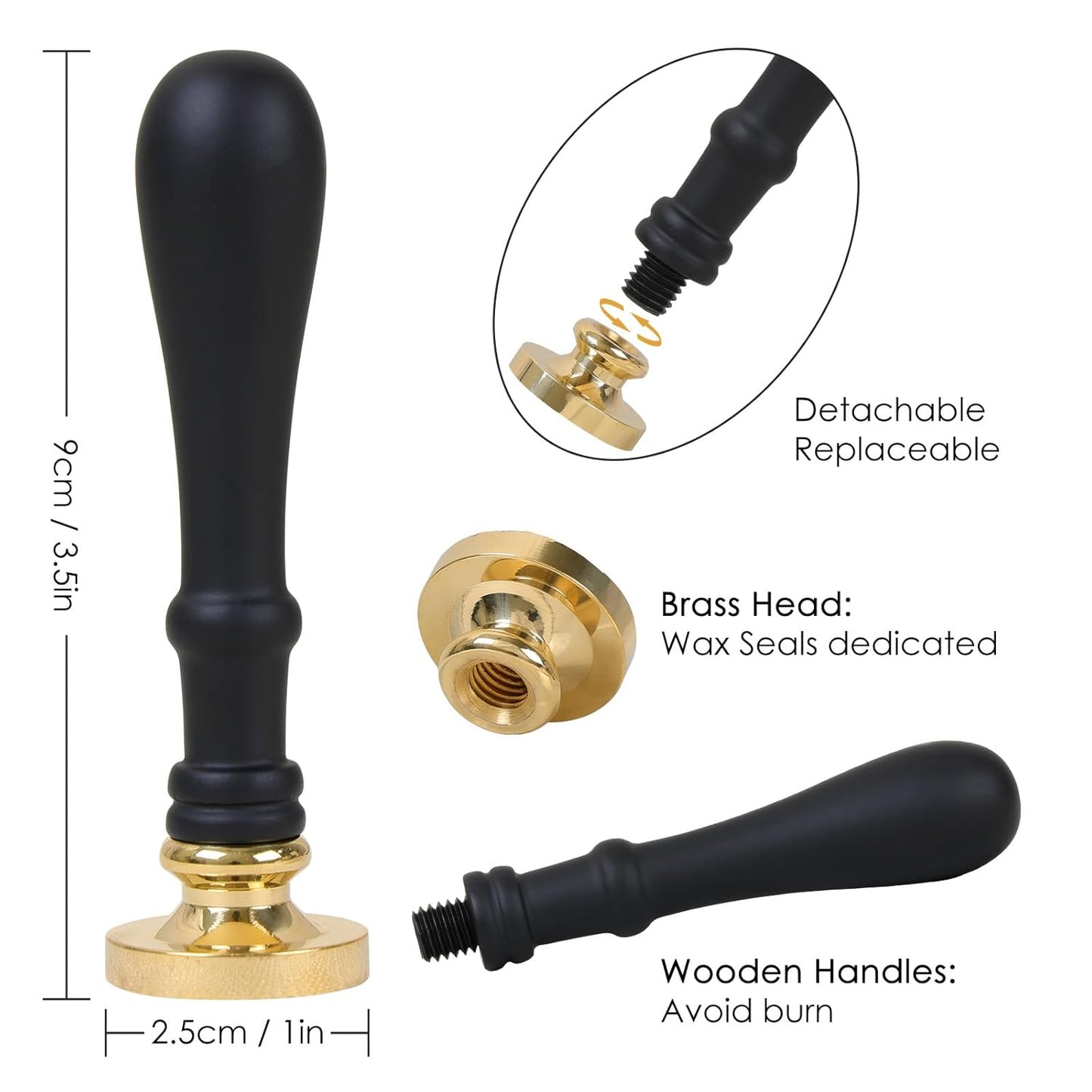 UNIQOOO Olive Branch Wax Seal Stamp - Flowers Botanical Theme Vintage Brass Stamp Head with Wood Handle for Wedding Invitation Gift Wrap Envelopes Christmas Card