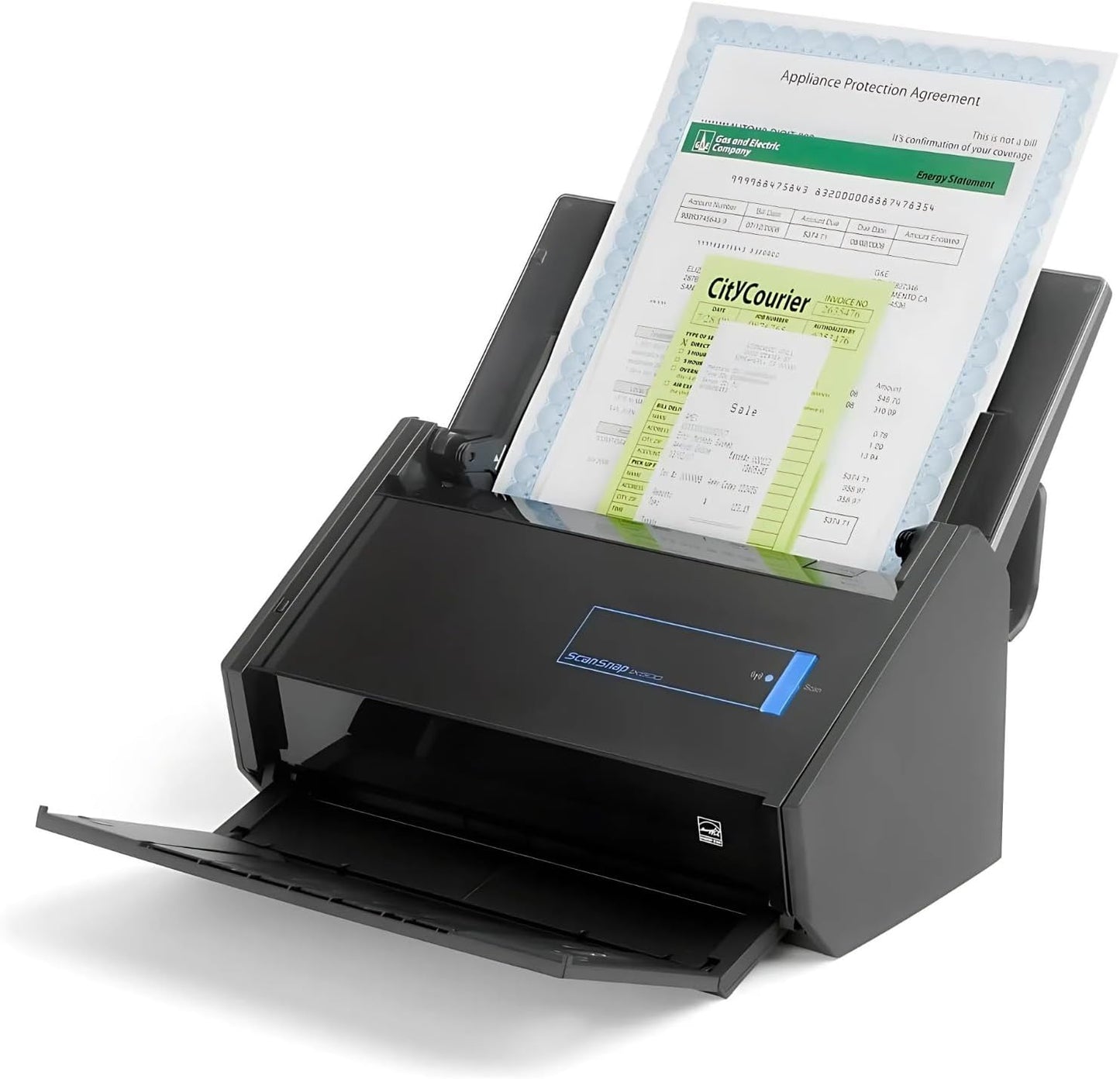 Fujitsu ScanSnap iX500 Scanner Bundle - High-Speed Document ScanSnap iX500 for Home/Office Use - Wireless Connectivity - Mac/PC Compatible - Automatic Document Feeder - Compact Design (Renewed)
