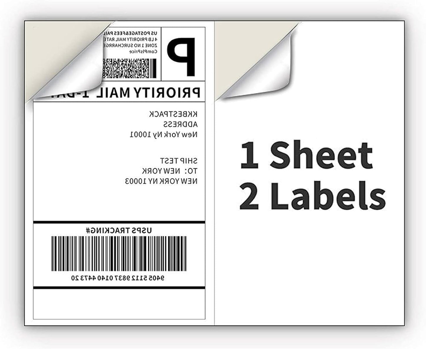 Coopaty Half Sheet Shipping Labels for Laser and Inkjet Printers 8.5 x 5.5 Mailing Address Labels, Permanent Adhesive (1000 Sheets, 2000 Labels)