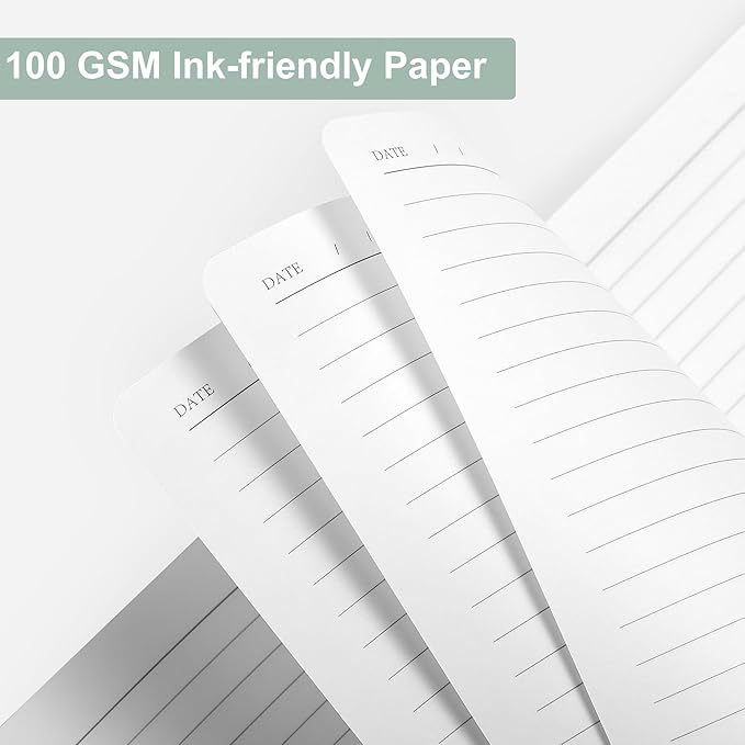 CAGIE 2 Pack Journal for Women Men 320 Pages 100 Gsm Paper Thick Journaling Notebooks A5 Leather Lined Journals for Writing Hardcover Journal Notebook Diary, Green