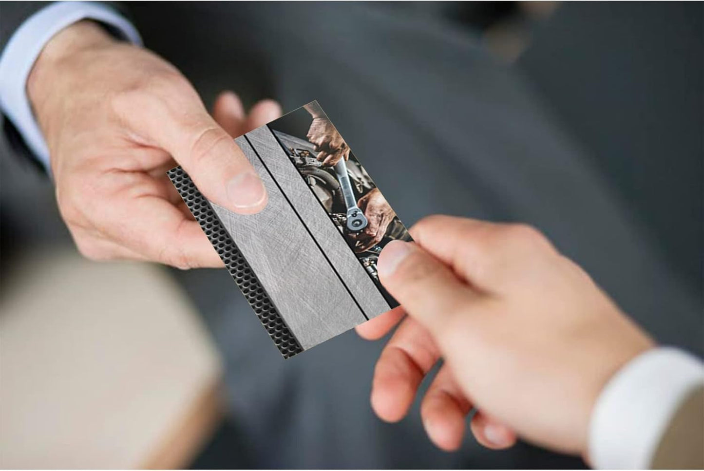 Custom Business Cards Personalized Business Cards for Small Business 300gsm Matte Paper Front & Back Sides Printed 3.5" x 2" - Mechanic Template