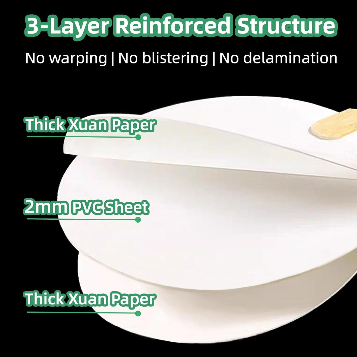 12-Pack DIY Craft Fan Blanks for Mixed Media Art, Resin & Acrylics - Dual-Sided Xuan Paper with PVC Core, Gift-Ready with Silk Tassels - Wedding Décor, Hanfu Styling, Cultural Gifting