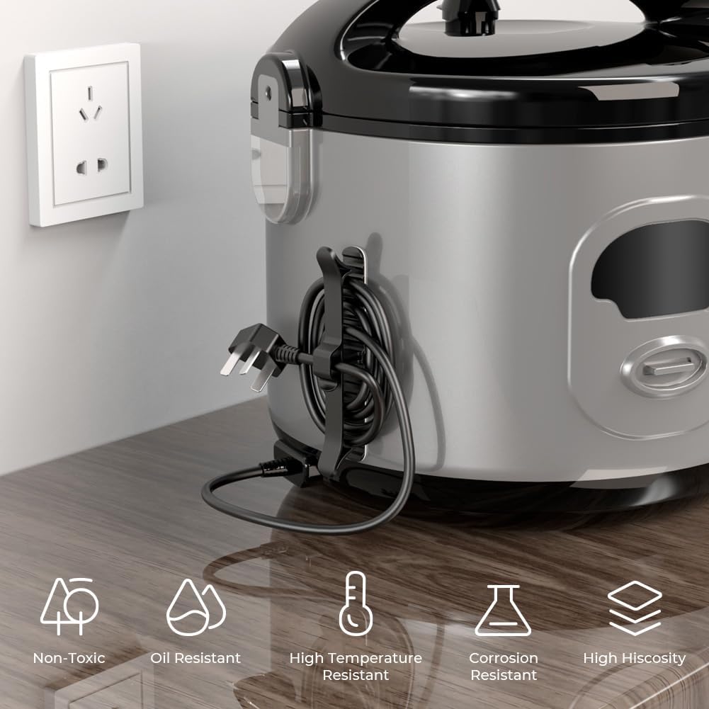 Cord Organizer | Organization and Storage for Kitchen Appliances,Cord Keeper,Cord Wrapper,Cord Holder for Air Fryer,Coffee Maker,Blender,Toaster,Table Lamps Cord-6Pcs (White)