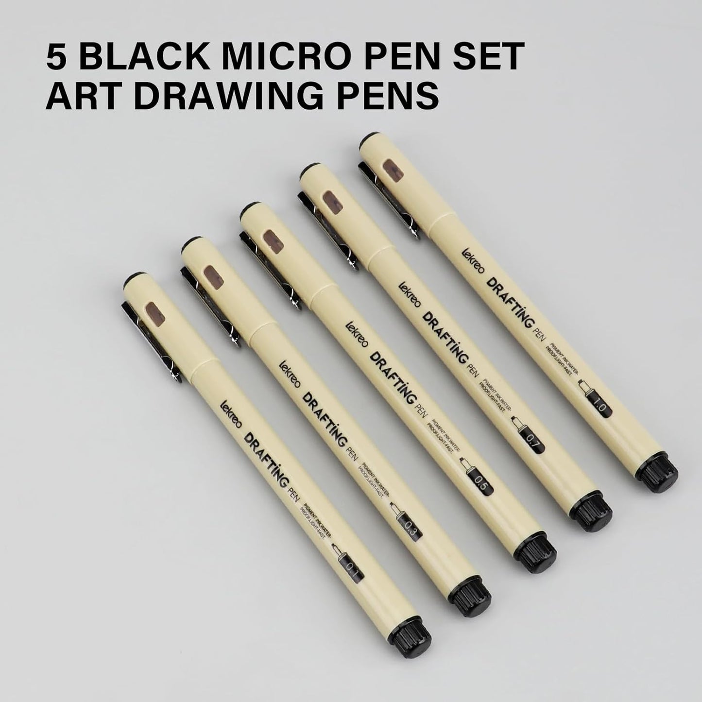 5-Piece Fineliner Pen, Assorted Point Sizes 0.1 to 1mm Ultra Fine Tips Pens, for Art, Writing & Bullet Journaling - Assorted 5 Point Sizes (5 Point Sizes)