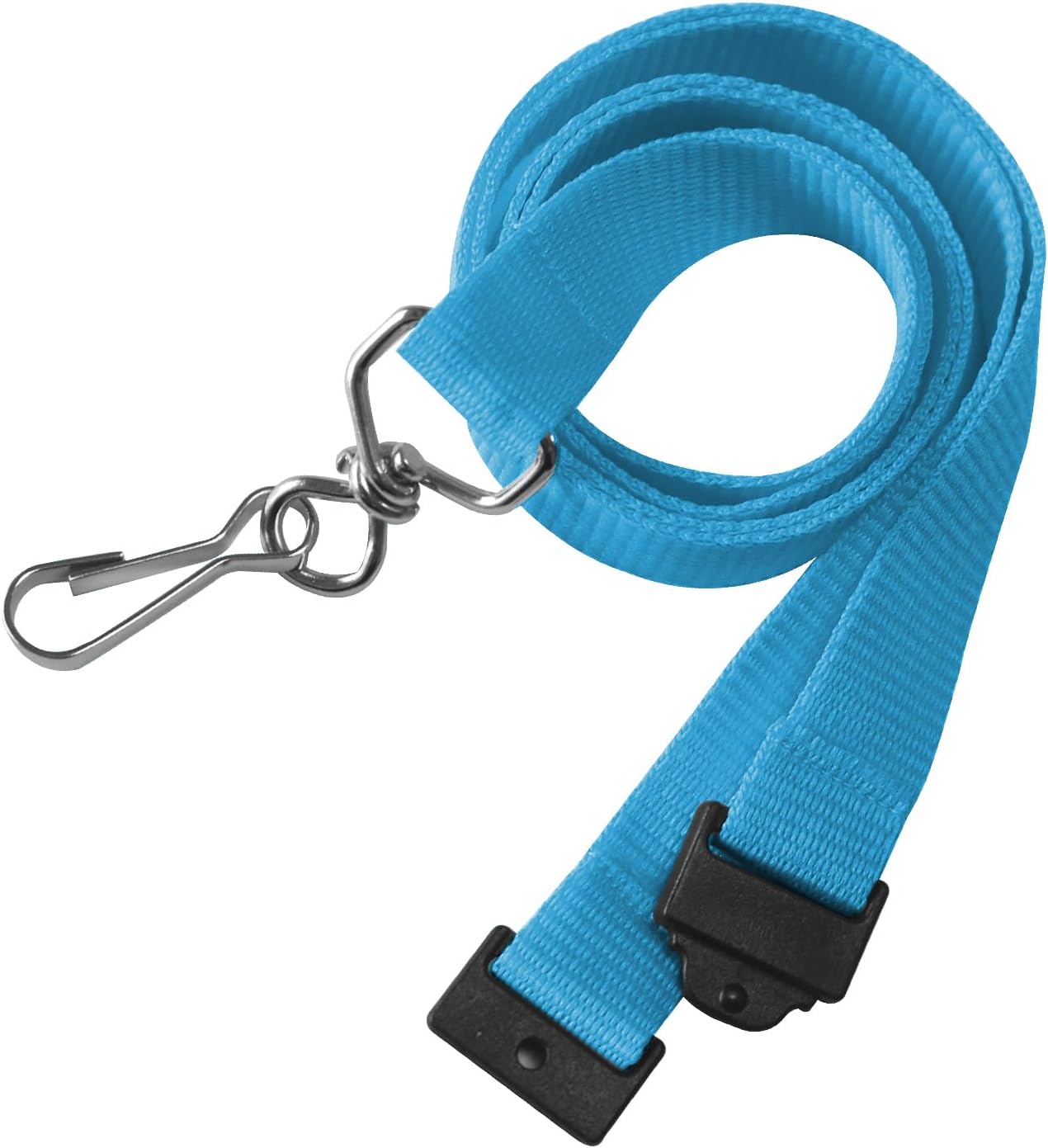 33 Pcs Breakaway Lanyards with Swivel J Hook Premium Bulk Flat Safety Lanyards for ID Badges, Schools, Students, Coaches, Festivals, Volunteers and Team Activities (Light Blue)