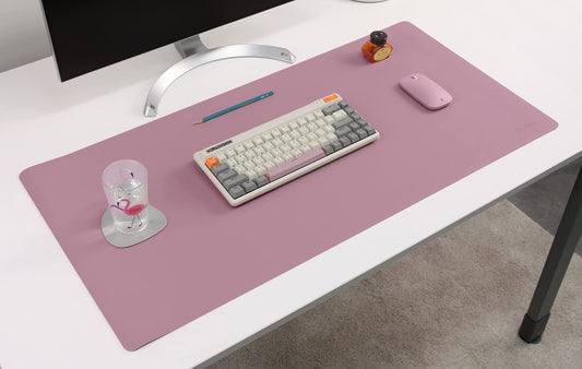 Dual-Sided Leather Desk Pad,Blotter for Laptop Computer,Mouse Pad,Writing,Drawing,Arts and Craft Mat (17"x35", Lilac)
