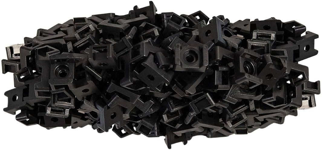 GTSE 100 Pack Of Black Screw Mounts, Zip Ties Up To 0.2" Wide, Saddle Type Zip Tie Anchors