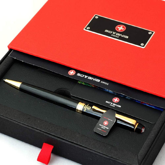 Free Engraving Swiss Expert Roller Ballpen, Ballpoint pen, Refillable Pens, Retractable Medium Refill Pen Black Ink, Personalized Gifts for Men and Women, Classy Gift Box