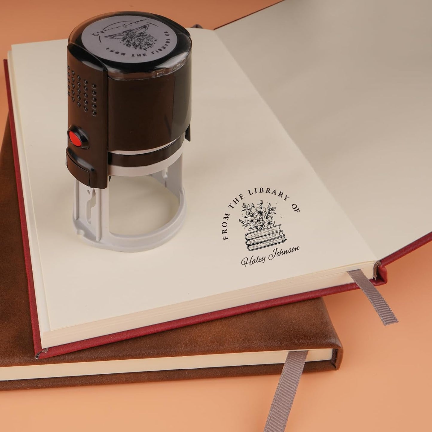 Custom Self-Inking Stamps | Personalized Book Stamp Gift for Book Lovers | 5 Ink Colors (Style07)