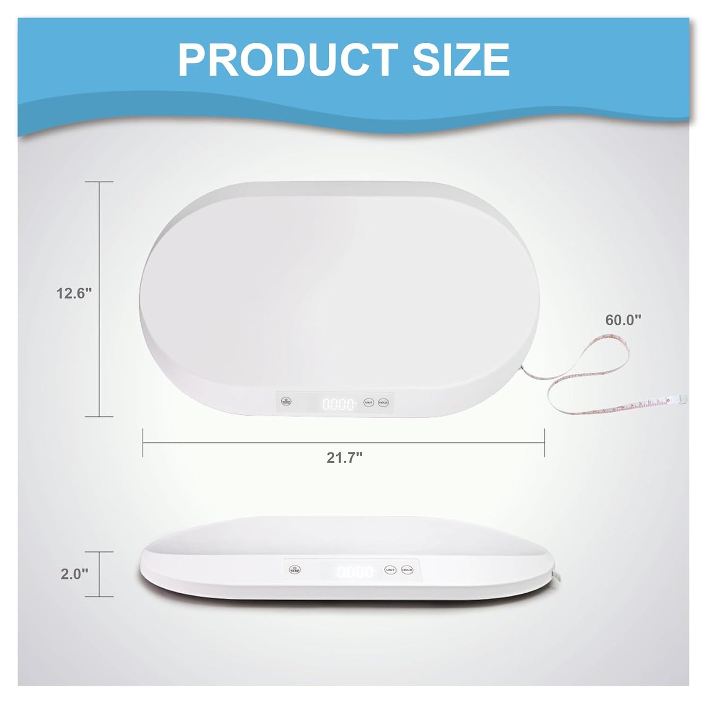Charmline Digital Baby Scale with Wiggle-Proof Algorithm,Pet Scales for Cats and Dogs,Baby Weight Scale with oz/lb/g/kg Unit up to 88 lbs